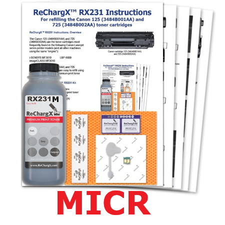 ReChargX® Canon 125 (3484B001) MICR Toner Refill Kit