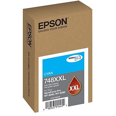 Genuine Epson 748XXL (T748XXL220) Extra High Capacity Cyan Ink Cartridge