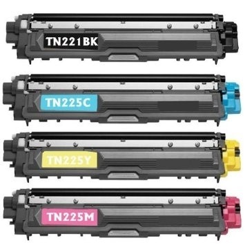 ReChargX Brother TN221 Black, TN225 High-Yield Cyan, Magenta & Yellow Toner Cartridges