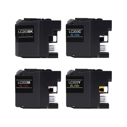 ReChargX® Brother LC203 High-Yield B/C/M/Y Ink Cartridges (4 Pack)