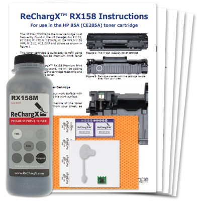 ReChargX® HP CE285A (85A) MICR Toner Refill Kit