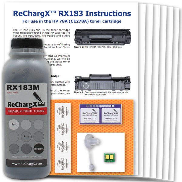 ReChargX® HP CE278A (78A) MICR Toner Refill Kit
