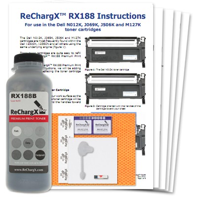 ReChargX® Dell 1230c/1235cn Black Toner Refill Kit