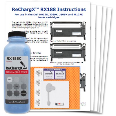 ReChargX® Dell 1230c/1235cn Cyan Toner Refill Kit