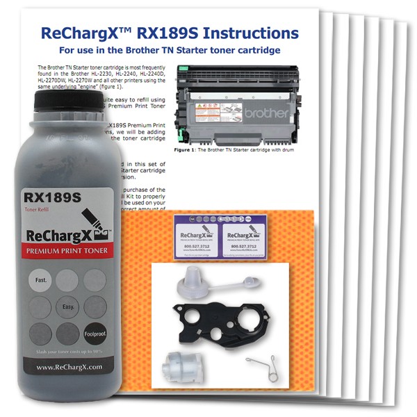 ReChargX® Brother Starter Cartridge Toner Refill Kit