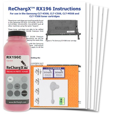 ReChargX® Samsung/HP CLT-M508L (SU325A) Magenta Toner Refill Kit