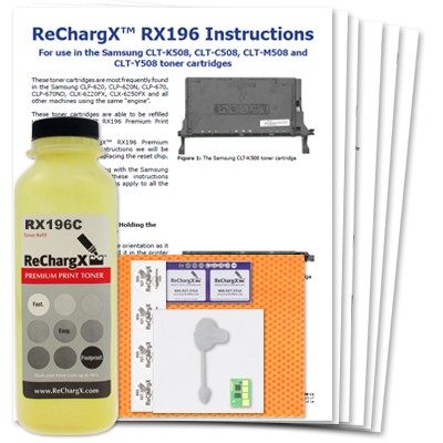ReChargX® Samsung/HP CLT-Y508L, (SU535A) Yellow Toner Refill Kit