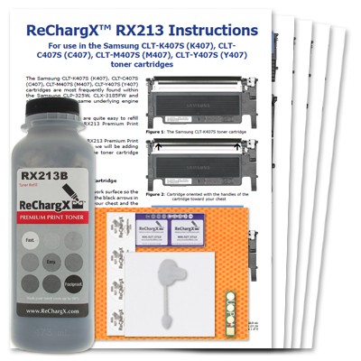 ReChargX® Samsung CLT-K407S Black Toner Refill Kit