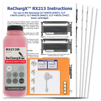 ReChargX® Samsung CLT-M407S Magenta Toner Refill Kit