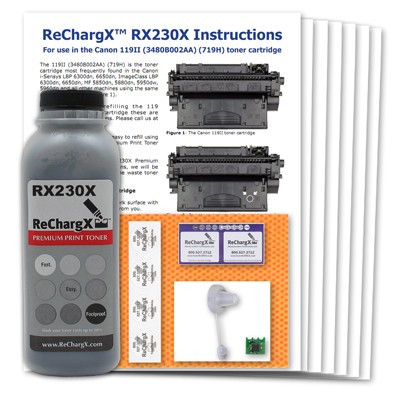 ReChargX® Canon 119II, 3480B001 High-Yield Toner Refill Kit