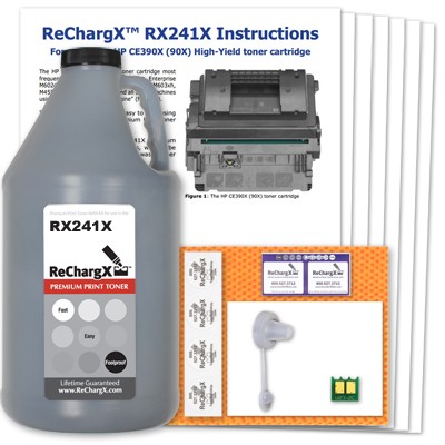 ReChargX® HP CE390X (90X) High-Yield Toner Refill Kit