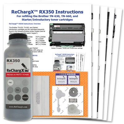ReChargX® Brother TN630/TN660 High Yield Toner Refill Kit
