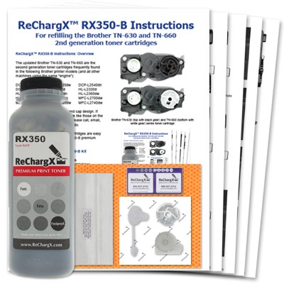 ReChargX® Brother Second Generation Type TN630 & TN660 High Yield Toner Refill Kit
