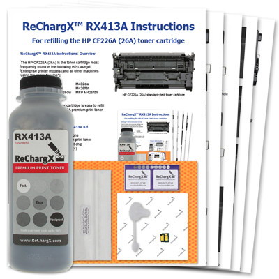 ReChargX® CF226A (26A) standard-yield toner refill kit